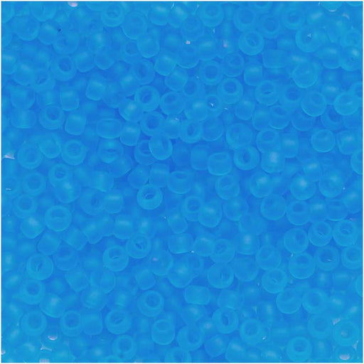 Toho Round Seed Beads 11/0 #3BF 'Transparent Frosted Medium Aqua' 8g