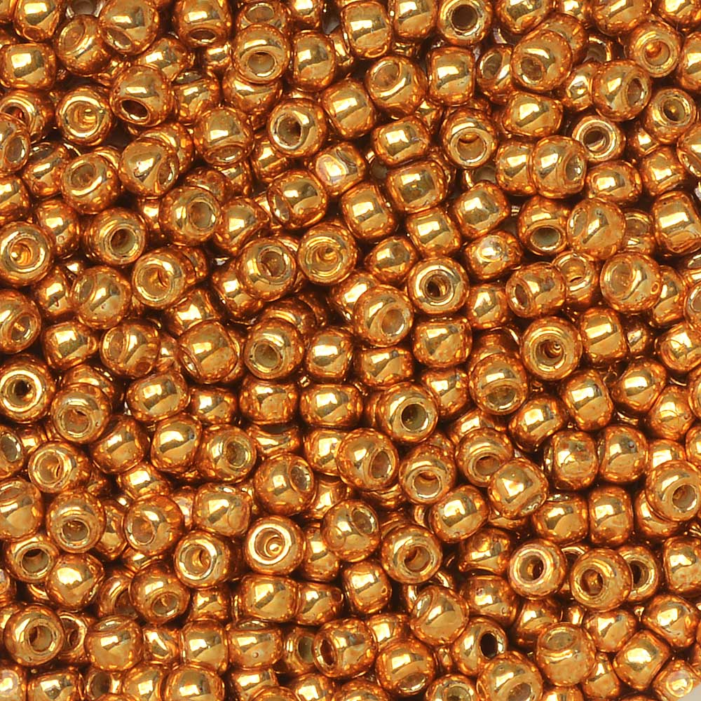 Toho Seed Beads, Round 11/0 #PF591 'Permafinish Galvanized Old Gold' (8 Grams)