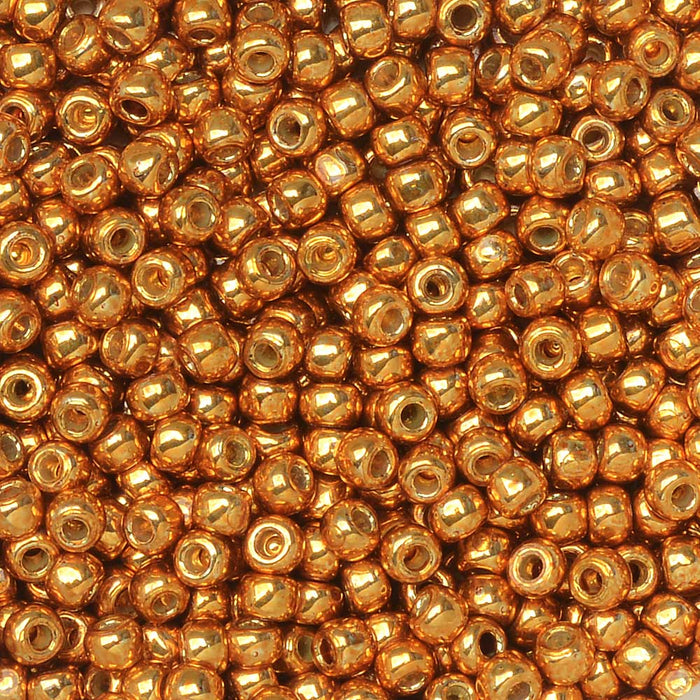 Toho Seed Beads, Round 11/0 #PF591 'Permafinish Galvanized Old Gold' (8 Grams)