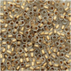 Toho Round Seed Beads 11/0 #989F - Frosted Gold-Lined Crystal (8 Grams)