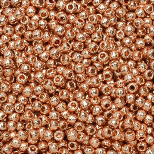 Toho Round Seed Beads 11/0 #PF551 - Permanent Finish Galvanized Rose Gold (8 grams)