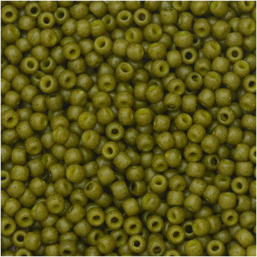Toho Seed Beads, Round 11/0 Semi Glazed, Olive (8 Gram Tube)