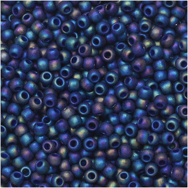 Toho Seed Beads, Round 11/0 Semi Glazed, Rainbow Navy Blue (8 Gram Tube)