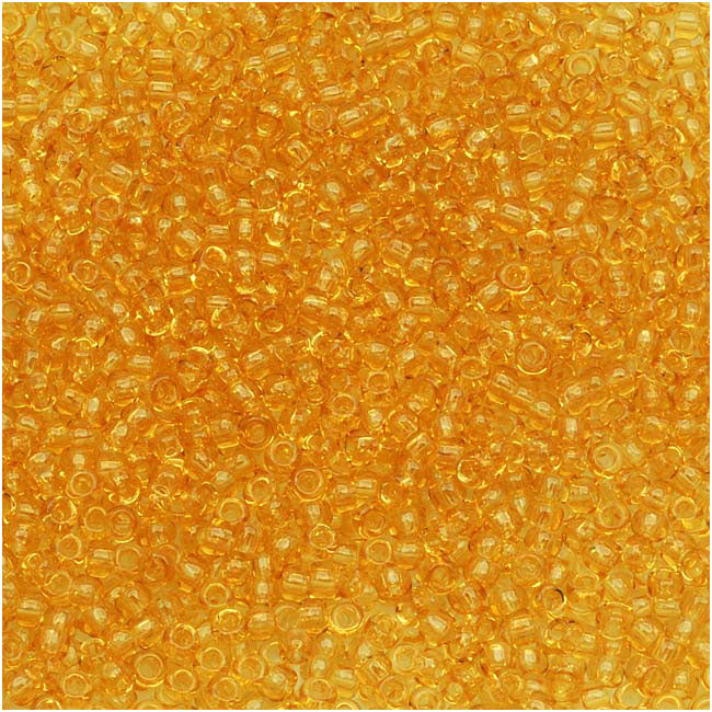Toho Round Seed Beads 15/0 #2 'Transparent Light Topaz' 8g