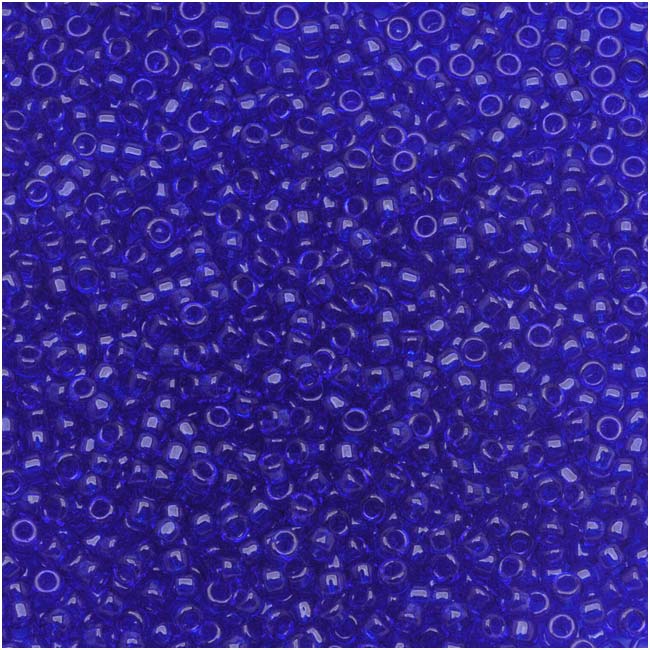 Toho Round Seed Beads 15/0 #8 Transparent Cobalt 8g