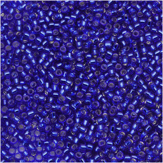 Toho Round Seed Beads 15/0 #28 Silver Lined Cobalt 8g