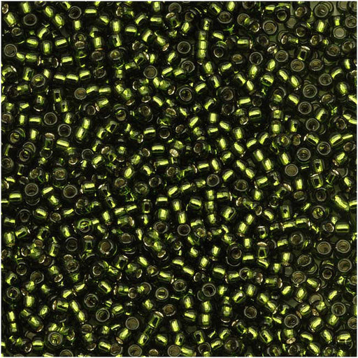 Toho Round Seed Beads 15/0 #37 'Silver Lined Olivine' 8g