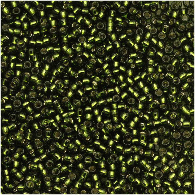 Toho Round Seed Beads 15/0 #37 'Silver Lined Olivine' 8g