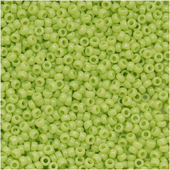 Toho Round Seed Beads 15/0 44 'Opaque Sour Apple' 8 Gram Tube