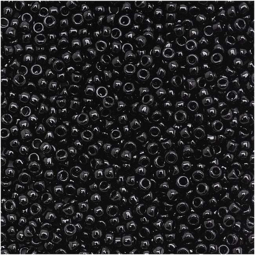 Toho Round Seed Beads 15/0 49 'Opaque Jet' 8 Gram Tube