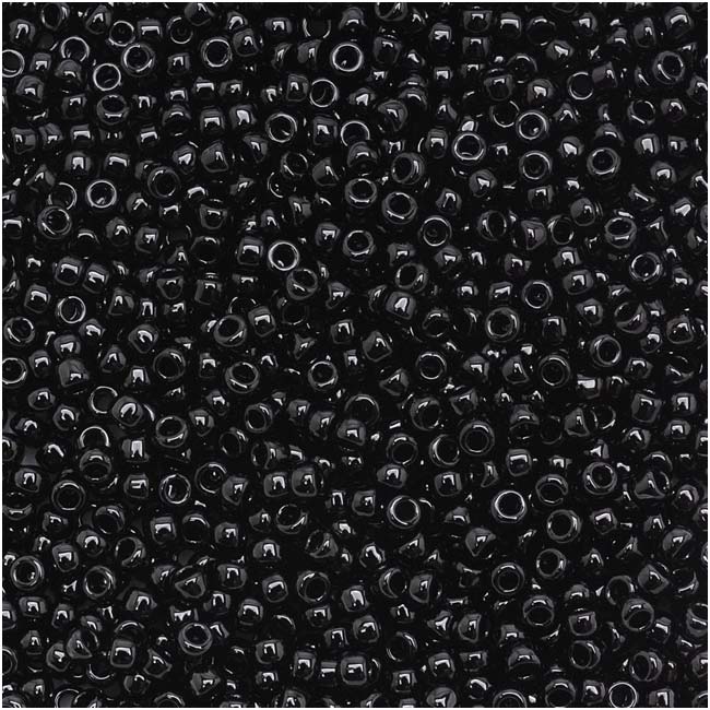 Toho Round Seed Beads 15/0 49 'Opaque Jet' 8 Gram Tube