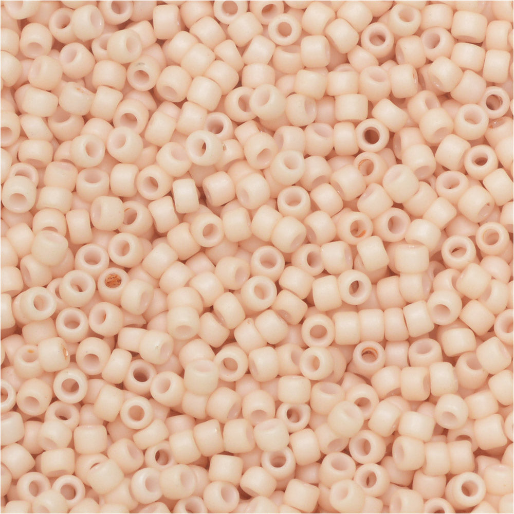 Toho Seed Beads, Round 15/0 #763 'Opaque Pastel Frosted Apricot' (8 Grams)