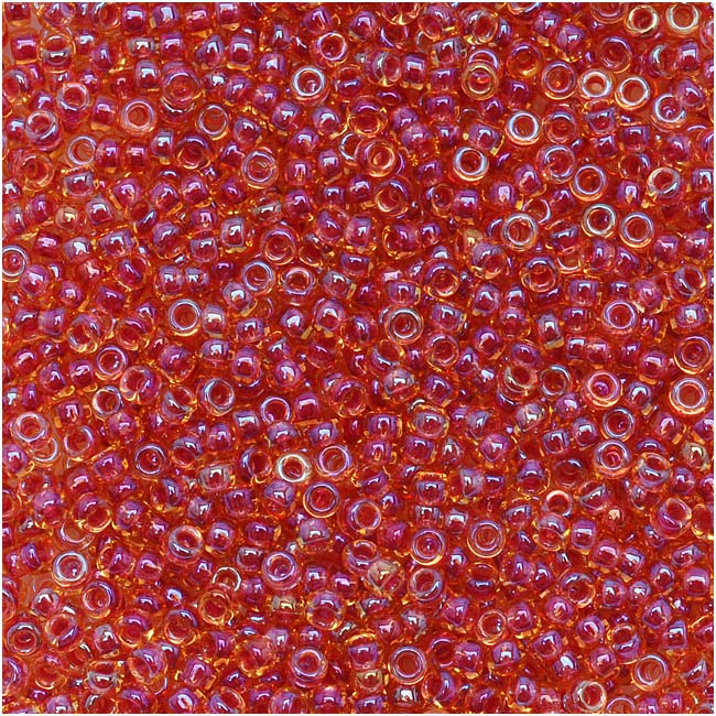 Toho Round Seed Beads 15/0 241 'Rainbow Lt Topaz/Mauve Lined' 8 Gram Tube