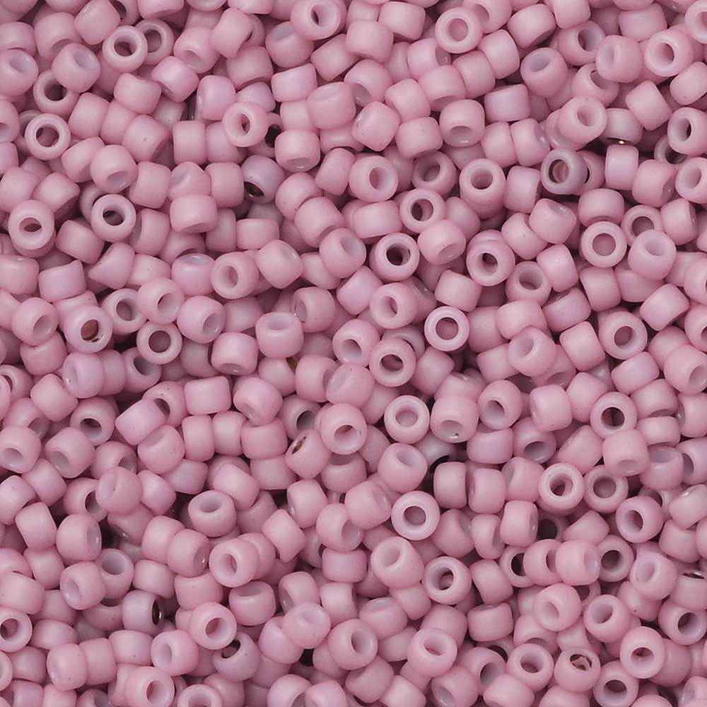 Toho Seed Beads, Round 15/0 #765 'Opaque Pastel Frosted Plumeria' (8 Grams)
