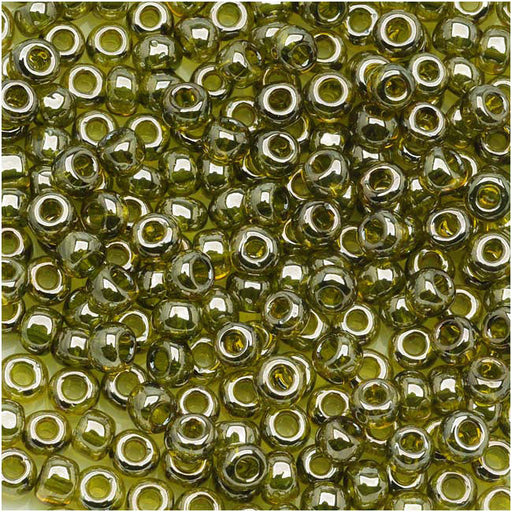 Toho Round Seed Beads 15/0 #457 'Gold Lustered Green Tea' 8g