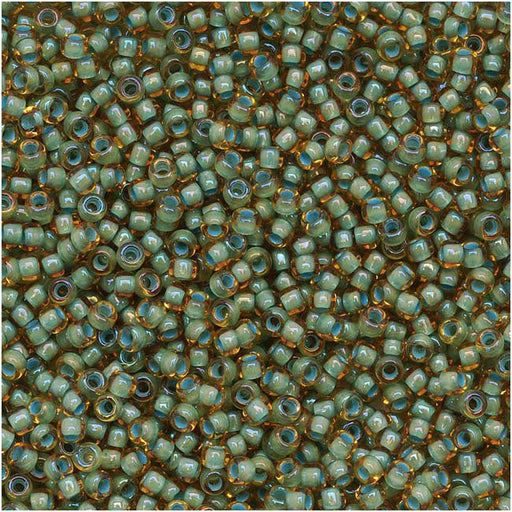 Toho Round Seed Beads 15/0 952 'Rainbow Lt Topaz/Sea Foam Lined' 8 Gram Tube