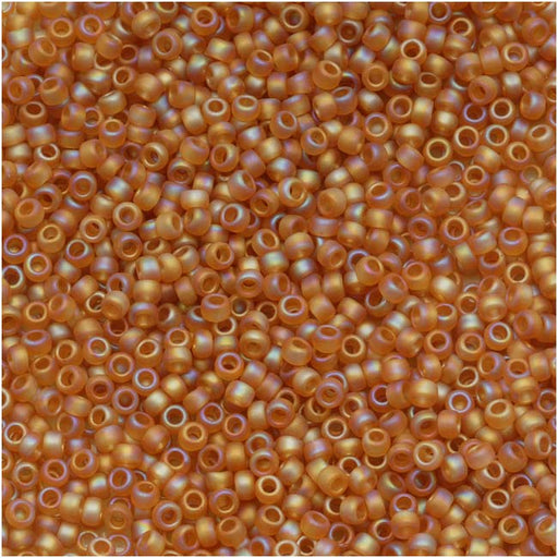 Toho Round Seed Beads 15/0 #162CF 'Transparent Rainbow Frosted Dark Topaz' 8g