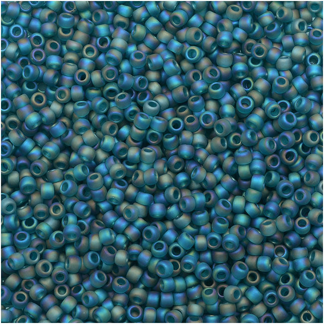 Toho Round Seed Beads 15/0 #167BDF - Transparent Rainbow Frosted Teal (8 Grams)
