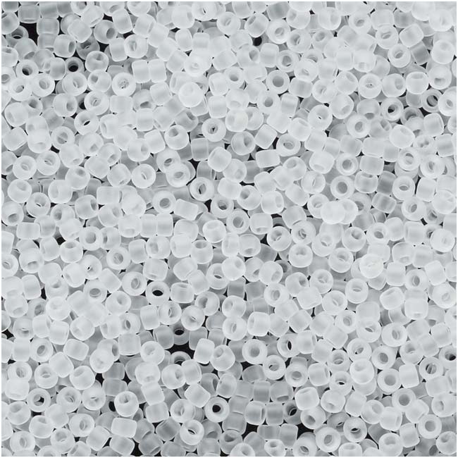 Toho Round Seed Beads 15/0 #1F 'Transparent Frosted Crystal' 8g
