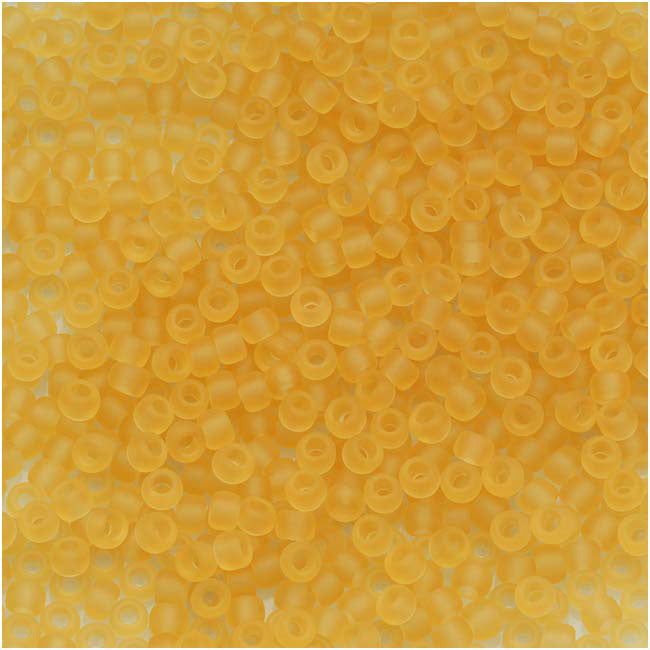 Toho Round Seed Beads 15/0 #2F 'Transparent Frosted Light Topaz' 8g