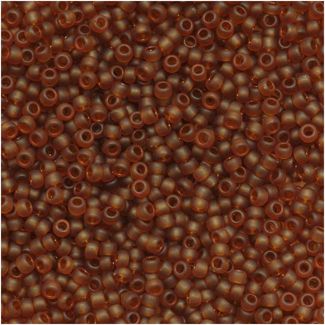 Toho Round Seed Beads 15/0 941F 'Transparent Frosted Umber' 8 Gram Tube