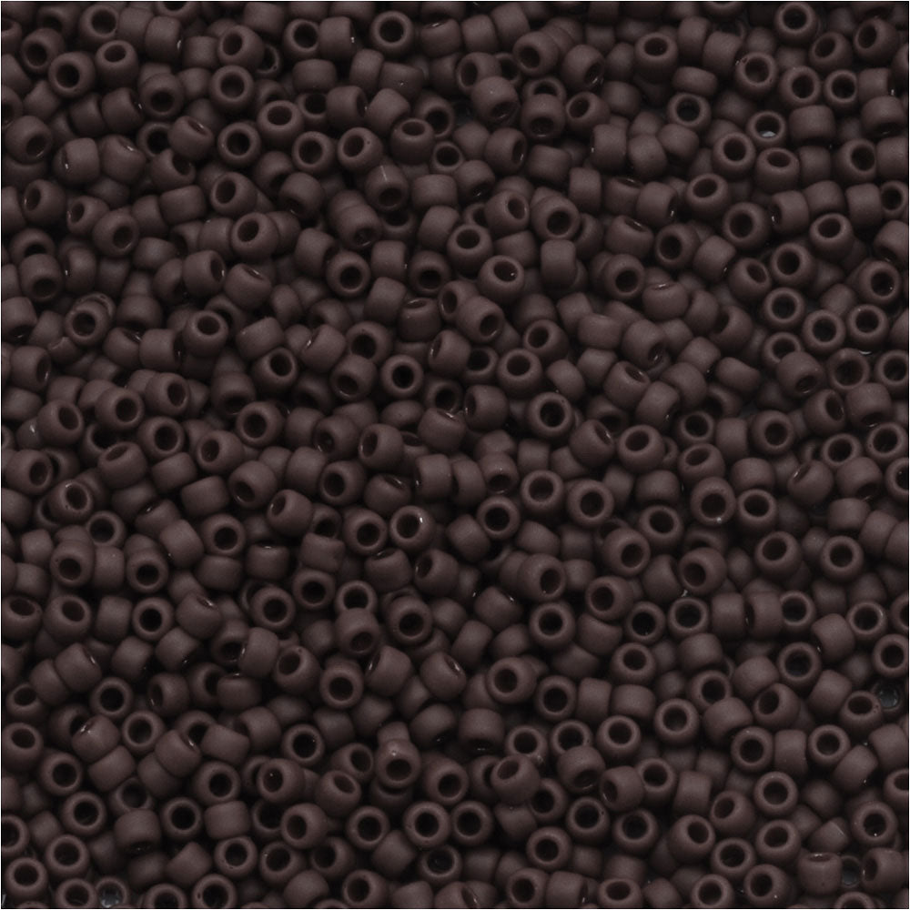 Toho Round Seed Beads 15/0 #46F 'Opaque Frosted Oxblood' 8g