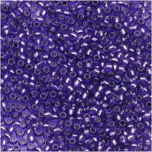 Toho Round Seed Beads 15/0 #2224 'Silver Lined Purple' 8g