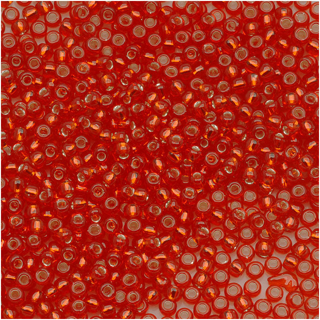 Toho Round Seed Beads 15/0 #25 Silver Lined Light Siam Ruby 8g