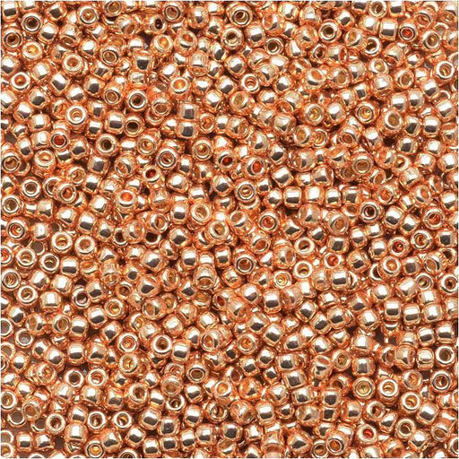Toho Round Seed Beads 15/0 #PF551 - Permanent Finish Galvanized Rose Gold (8g)