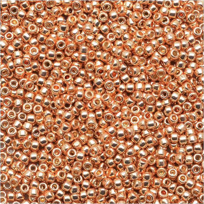 Toho Round Seed Beads 15/0 #PF551 - Permanent Finish Galvanized Rose Gold (8g)