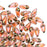 Czech Glass Mini Dagger Beads, 2.5x6mm, 10 Gram Tube, Luster Rose/Gold Topaz