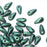 Czech Glass Mini Dagger Beads, 2.5x6mm, 10 Gram Tube, Metallic Suede - Lt. Green