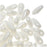Czech Glass Mini Dagger Beads, 2.5x6mm, 10 Gram Tube, Luster - Opaque White