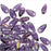 Czech Glass Mini Dagger Beads, 2.5x6mm, 10 Gram Tube, Tanzanite - Iris