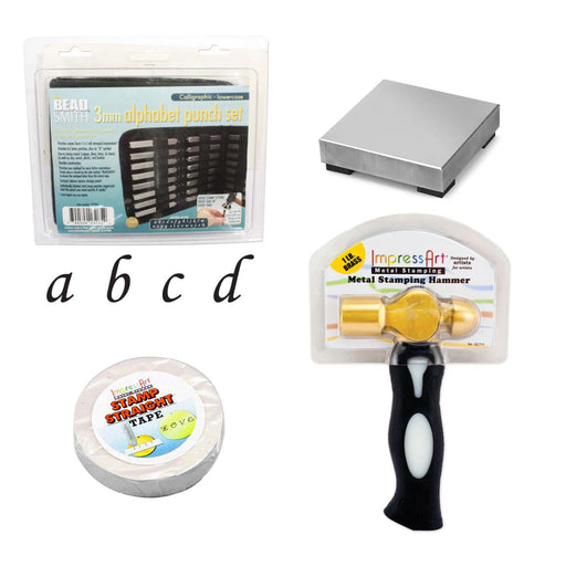 Metal Stamping Starter Set, Calligraphy Alphabet - Essential Tools Collection