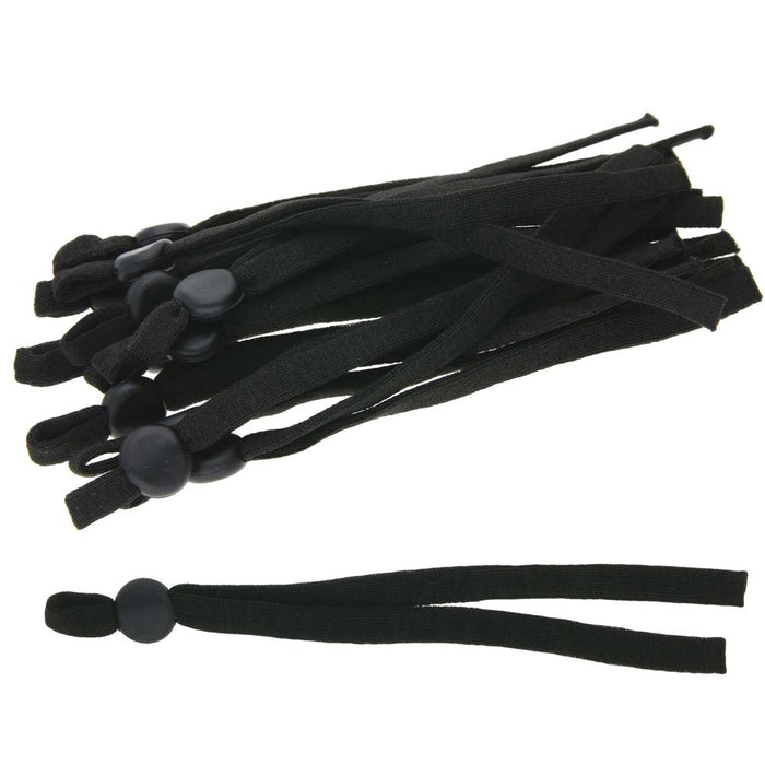 Fablastic Stretch Cord with Cord Lock for Mask Making, Flat 5mm (0.196 Inch) Thick, Black (12 Pieces)