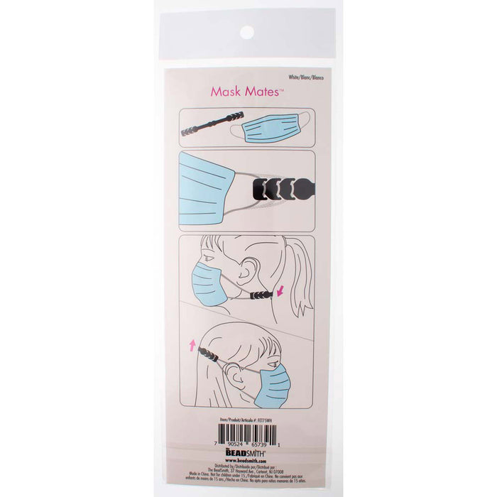 Fablastic Mask Mates Comfort Extender Accessory, 7.5" Long with 3 Adjustable Levels, White (2 Pieces)