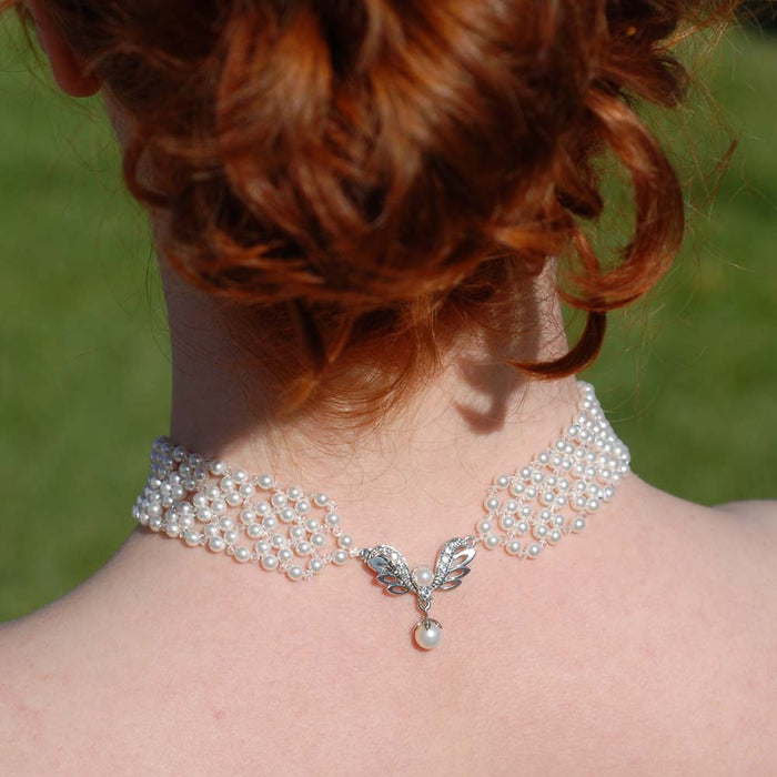 Retired - Angel's Wings Bridal Choker