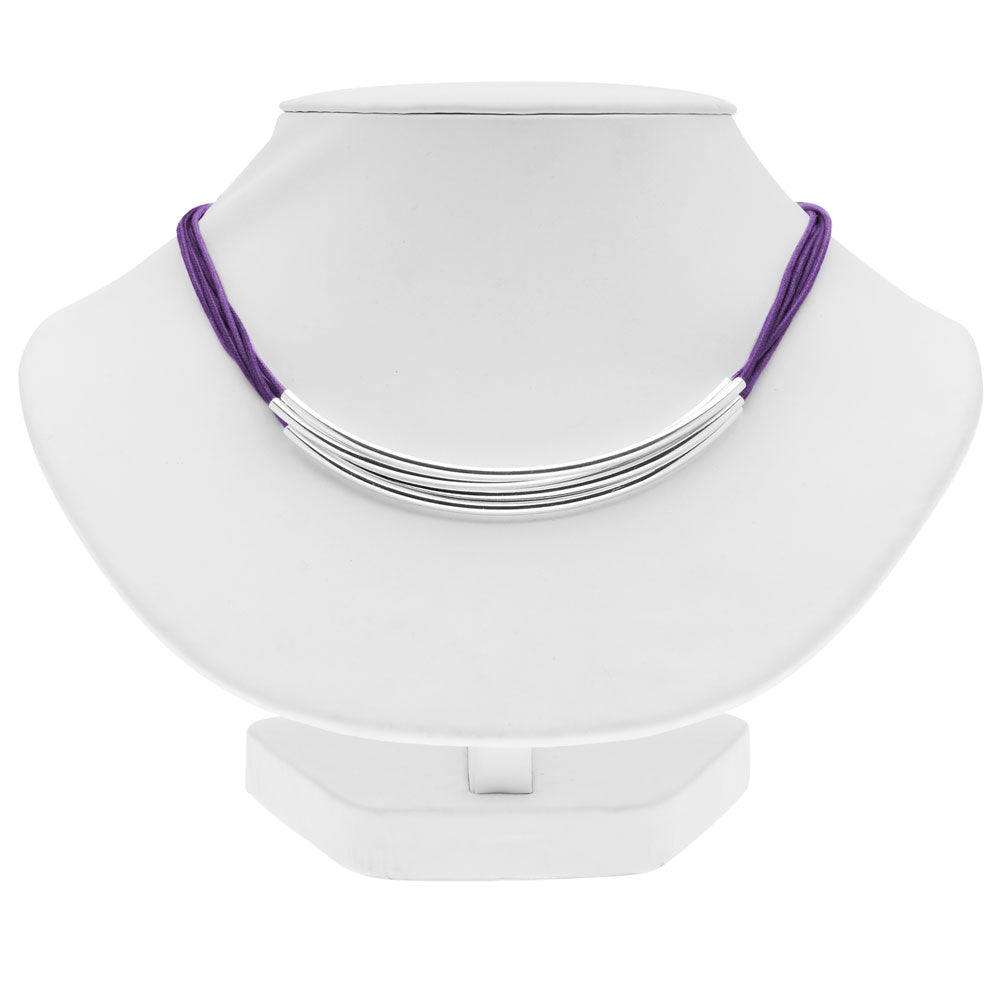 Noodle Bead Necklace in Purple