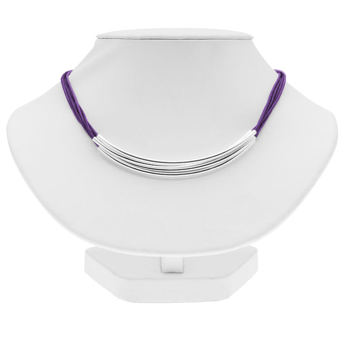 Noodle Bead Necklace in Purple