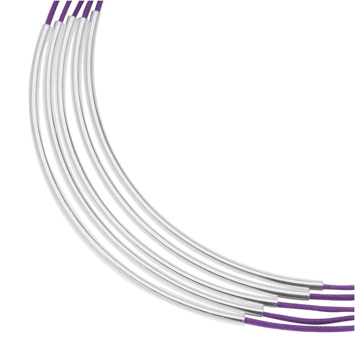Noodle Bead Necklace in Purple