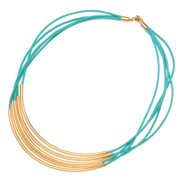 Noodle Bead Necklace in Turquoise
