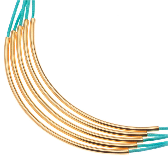 Noodle Bead Necklace in Turquoise