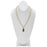 Retired - Black and White Marbled Gold Pendant Necklace