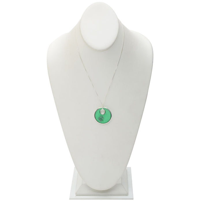 Retired - Shamrock Stained Glass Window Pendant Necklace