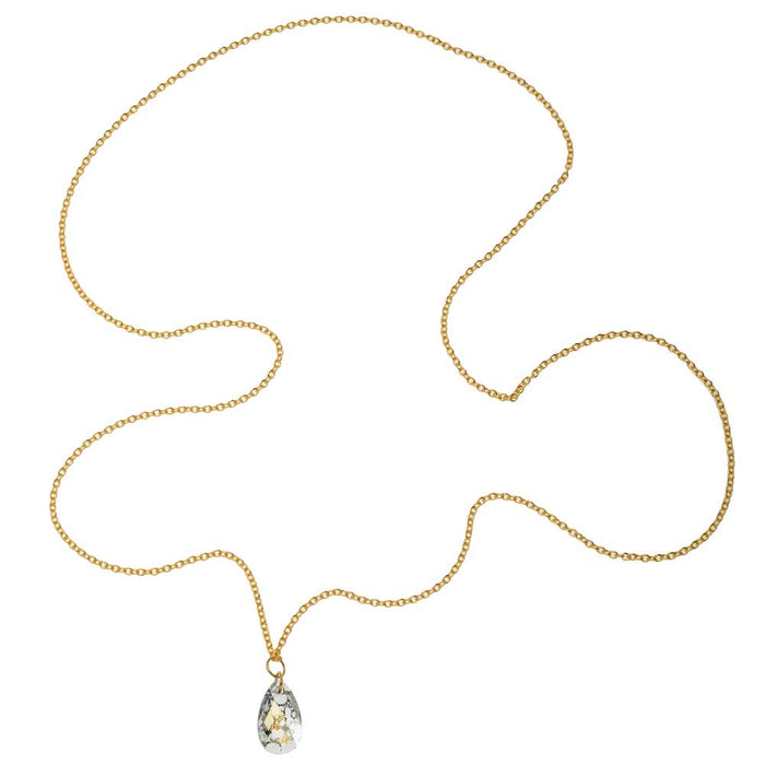 Retired - Long Austrian Crystal Pear Drop Necklace