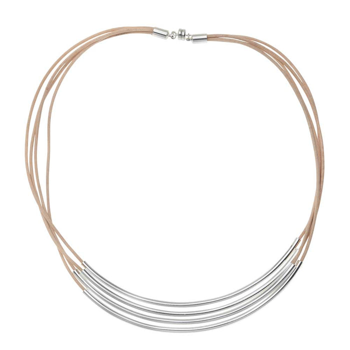 Leather and Noodle Bead Choker