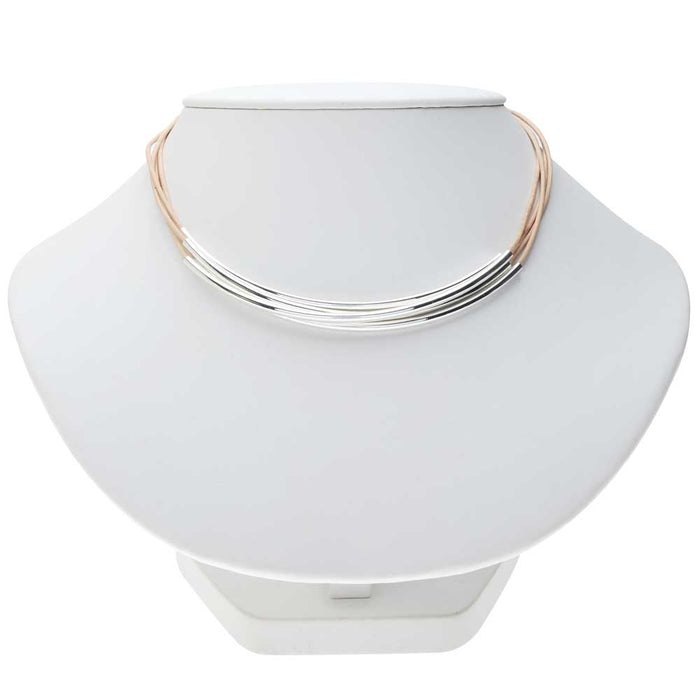 Leather and Noodle Bead Choker