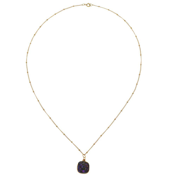 Retired - Deep Purple Druzy Necklace