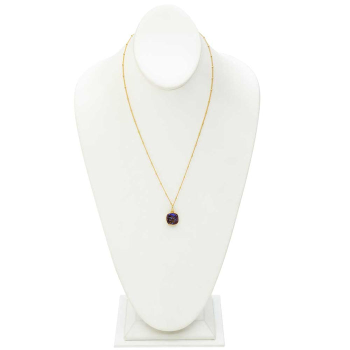 Retired - Deep Purple Druzy Necklace
